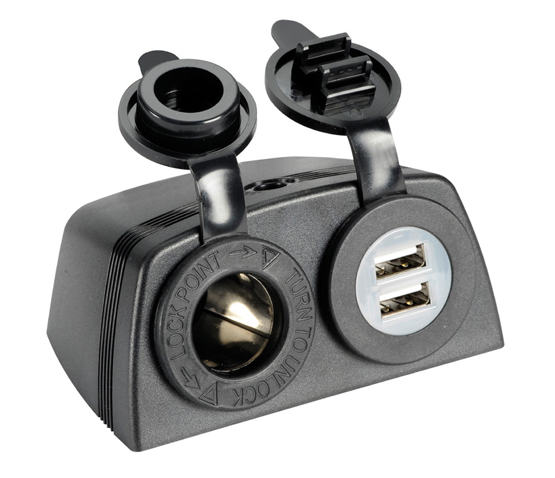 Osculati Lighter socket + double USB w/casing