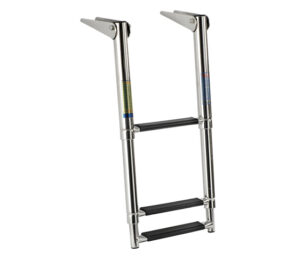 Osculati Telescopic standard ladder AISI316 black 3 steps