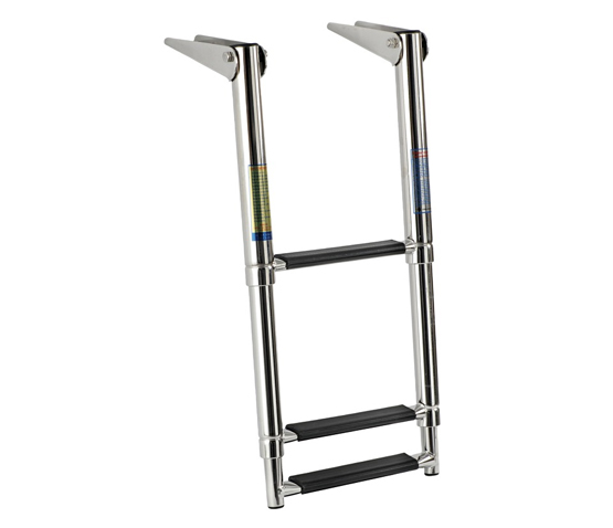 Osculati Telescopic standard ladder AISI316 black 3 steps