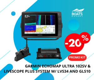 Kit Garmin ECHOMAP Ultra 102sv & LiveScope Plus System w/ LVS34 and GLS10