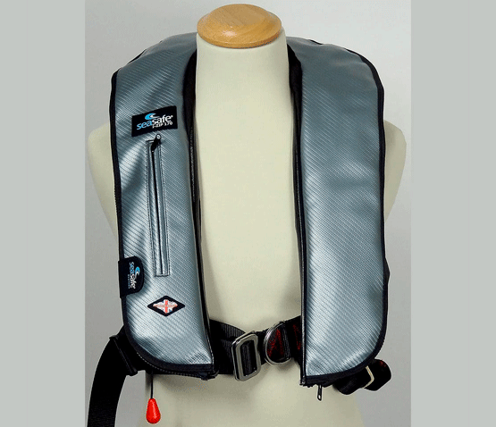 Seasafe I-Zip 170N LifeJacket Carbon fiber cover Logo BE, Granite