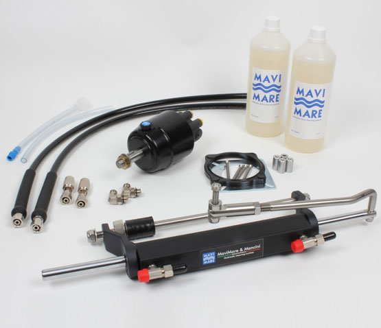 Mavimare Hydraulic Steering Kit for Outboards up to 150 hp – Frontal Cylinder with Tie Bar